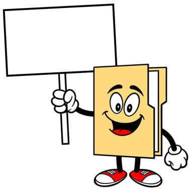 Bir oturum ile klasör maskot-bir Office klasör maskot bir karikatür Illustration.