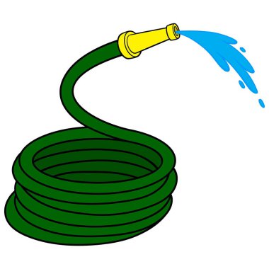 Garden Water Hose - A cartoon illustration of a Garden Water Hose. clipart