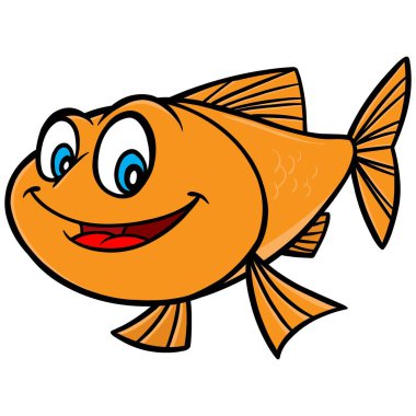 Goldfish Karikatür - Bir Japon Balığı bir karikatür illüstrasyon.