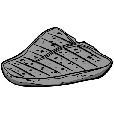 Izgara Biftek İllüstrasyon - Bir Izgara Steak bir karikatür illüstrasyon.