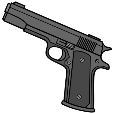 Tabanca - Bir Tabanca bir karikatür illüstrasyon.