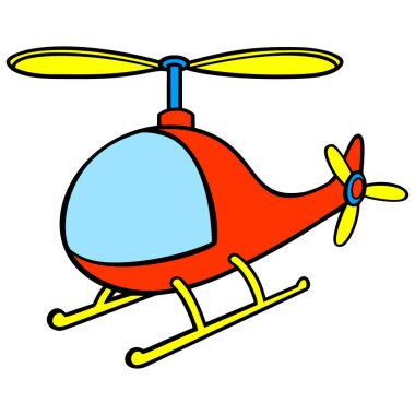 Helikopter Karikatür - bir oyuncak Helikopter bir karikatür illüstrasyon.