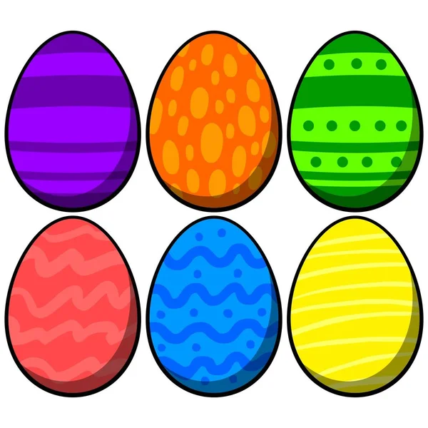 Pâques Egg Collection Une Illustration Bande Dessinée Certaines Pâques Eggs — Image vectorielle