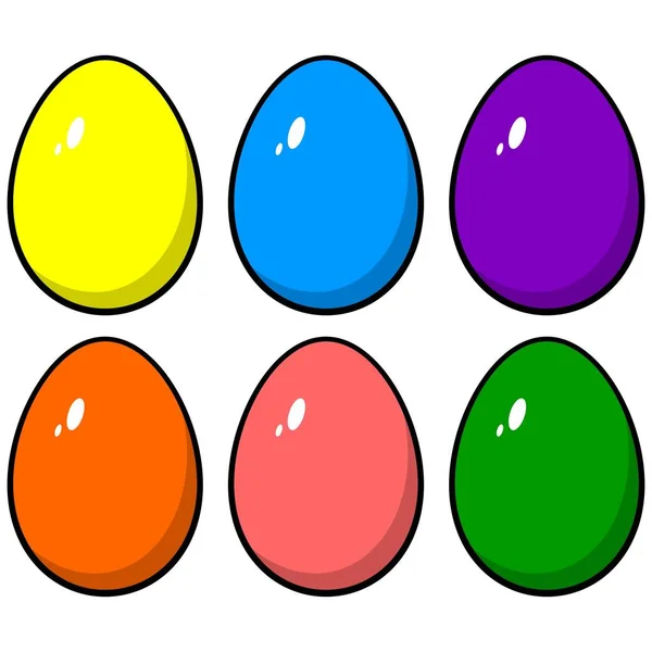 Easter Eggs Cartoon Illustration Some Easter Eggs — Stock Vector