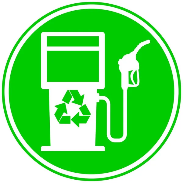 Eco Bränslepump Icon Tecknad Illustration Biobränsle Gas Pump Concept — Stock vektor