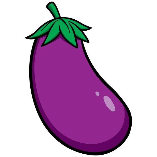 Eggplant Cartoon Illustration Eggplant — Stock Vector