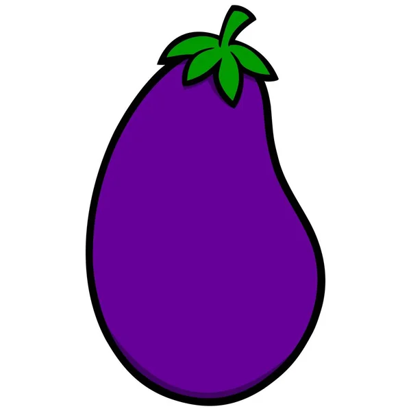 Aubergine Icon Tecknad Illustration Aubergine — Stock vektor