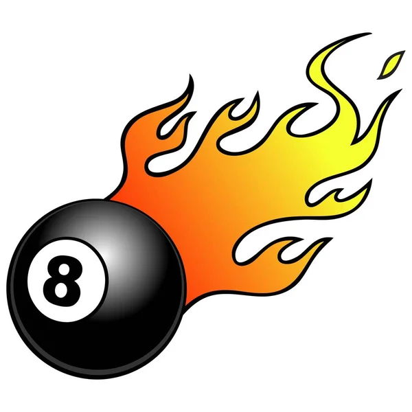 Οκτώ Μπάλες Φλόγες Μια Εικόνα Κινουμένων Σχεδίων Για Μια Μπάλα — Διανυσματικό Αρχείο