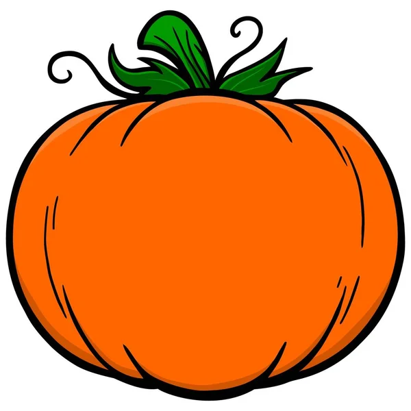 Icono Calabaza Otoño Una Ilustración Dibujos Animados Una Calabaza Caída — Vector de stock