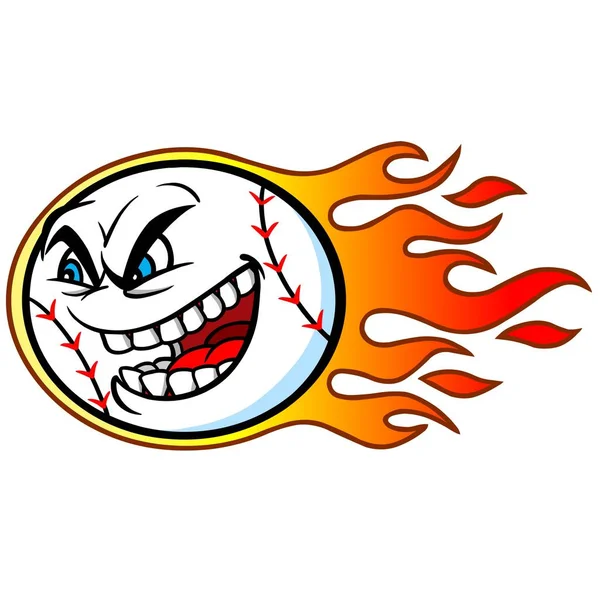 Fastball Yanan Fastball Kavramının Bir Karikatür Illüstrasyon — Stok Vektör