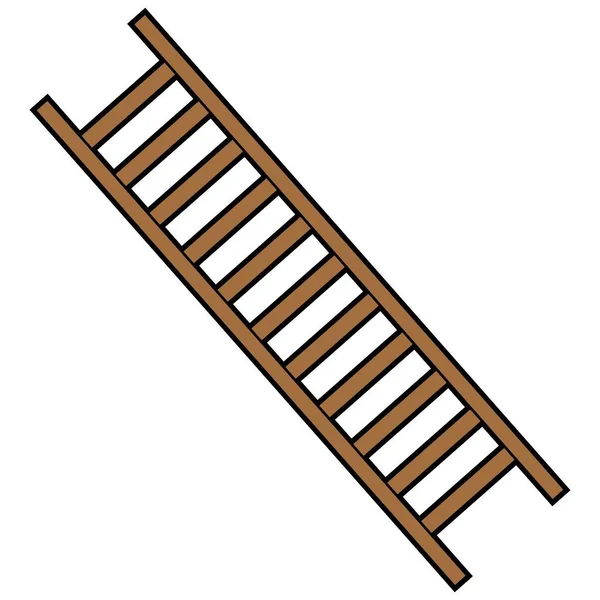 Brandweerman Ladder Een Cartoon Illustratie Van Een Brandweerman Ladder — Stockvector