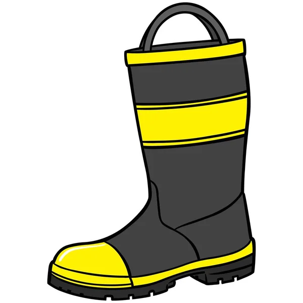 Firefighter Boot Ilustrace Filmu Startu Firemana — Stockový vektor