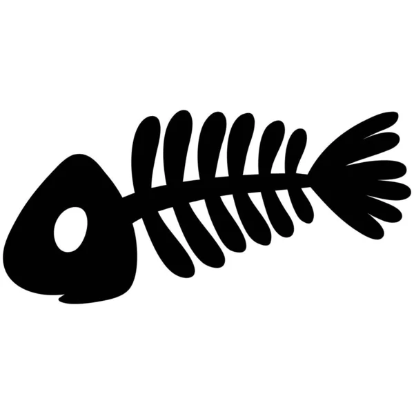 Fish Bones Silhouette Tegneserie Noen Fiskebein – stockvektor