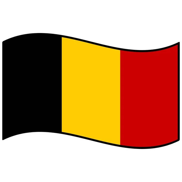 Belgiens Flagga Tecknad Illustration Belgisk Flagga — Stock vektor