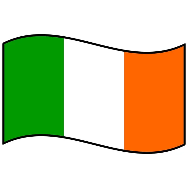 Bandera Irlanda Una Ilustración Dibujos Animados Una Bandera Irlanda — Vector de stock