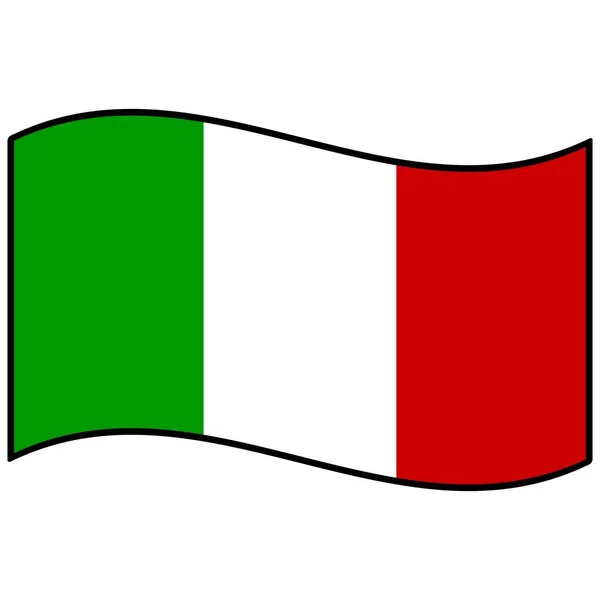 Italiens Flagga Tecknad Illustration Italien Flagga — Stock vektor