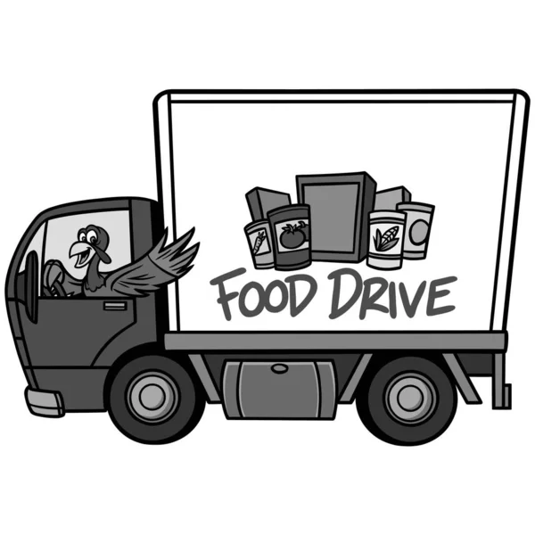 Gıda Sürücü Illustration Gıda Sürücü Konsepti Bir Karikatür Illustration — Stok Vektör