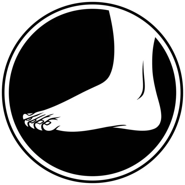 Foot Insignia Kreslená Ilustrace Ikony Nožní — Stockový vektor