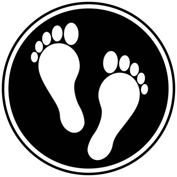 Foot Prints Symbol Uma Ilustração Dos Desenhos Animados Ícone Impressão — Vetor de Stock