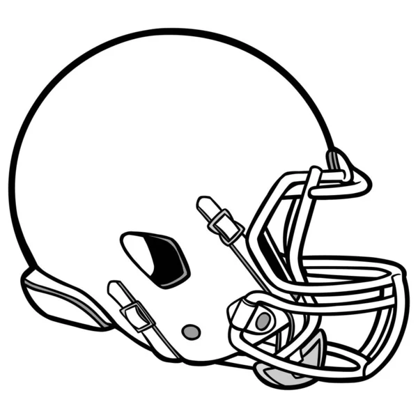 Футбольный Шлем Карикатурная Иллюстрация Футбольного Шлема — стоковый вектор