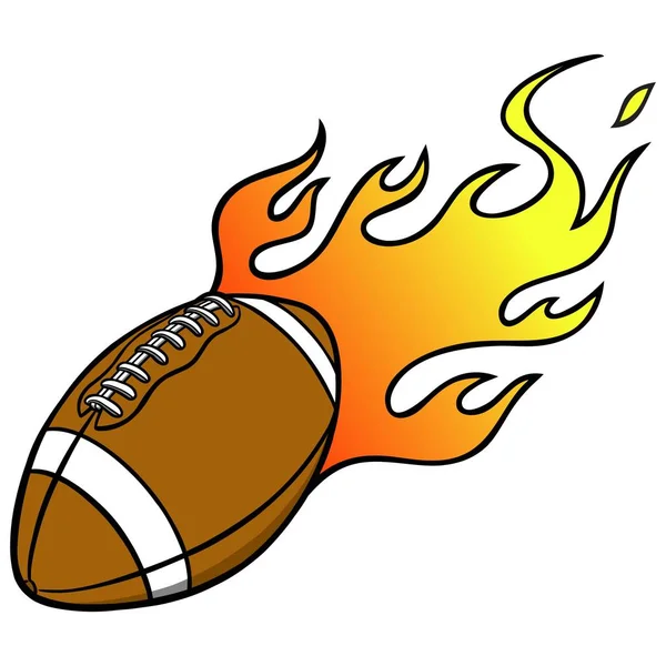 Футбол Пламенем Карикатурная Иллюстрация Пылающего Футбола — стоковый вектор