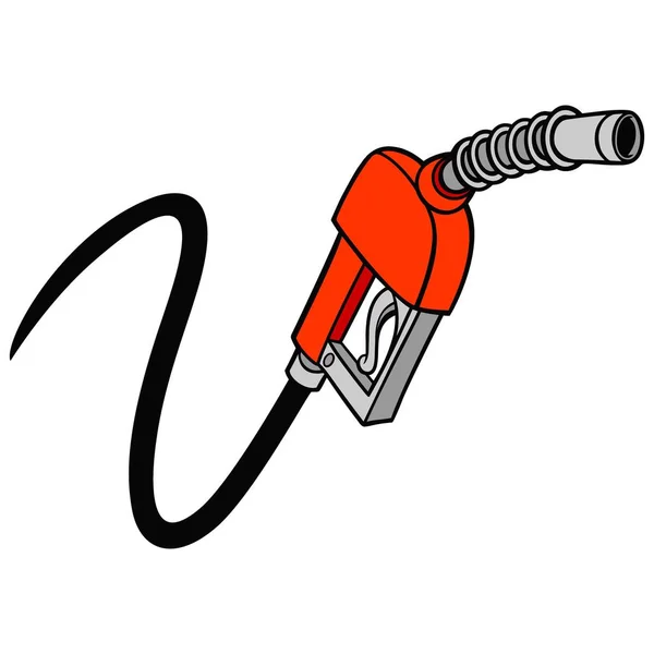 Pompa Del Gas Cartone Animato Illustrazione Ugello Benzina Tubo Flessibile — Vettoriale Stock