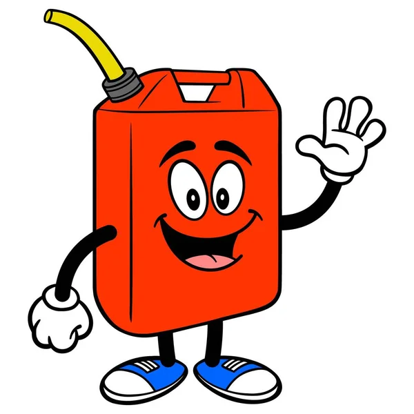汽油罐摇 汽油罐吉祥物的卡通插图 — 图库矢量图片