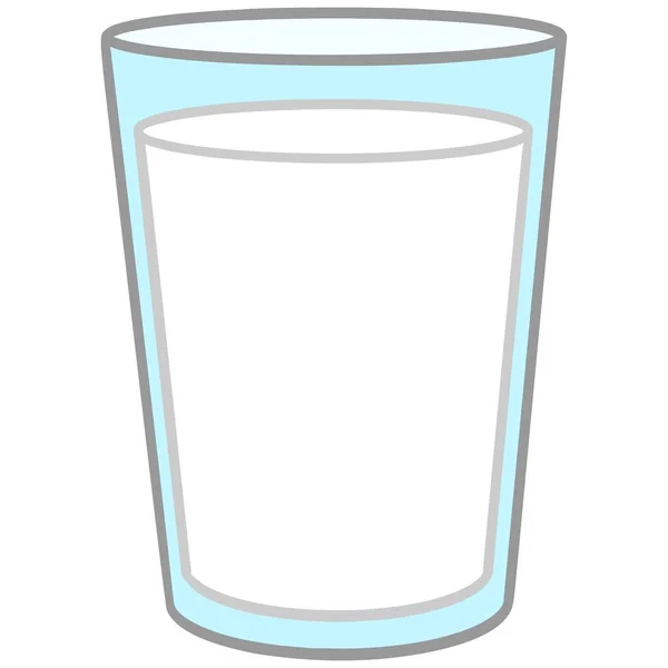 Glass Milk Cartoon Illustration Glass Milk — Stock Vector