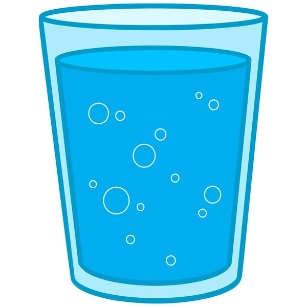 Glass Water Cartoon Illustration Glass Water — Stock Vector