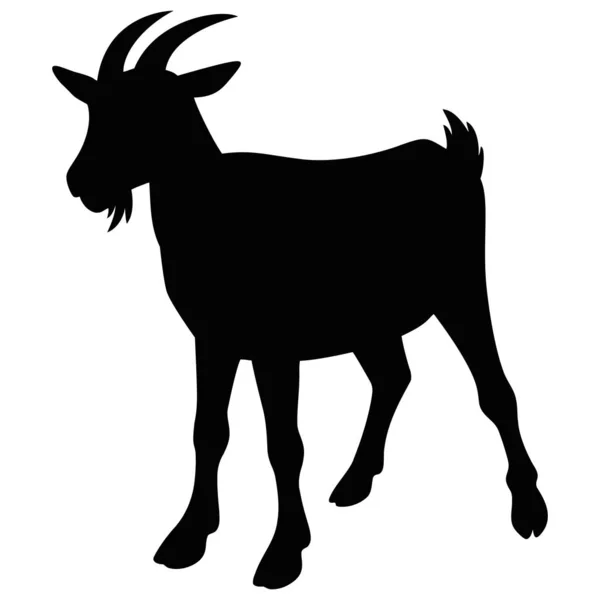Ikona Koza Ilustracja Kreskówka Koza Sylwetka — Wektor stockowy
