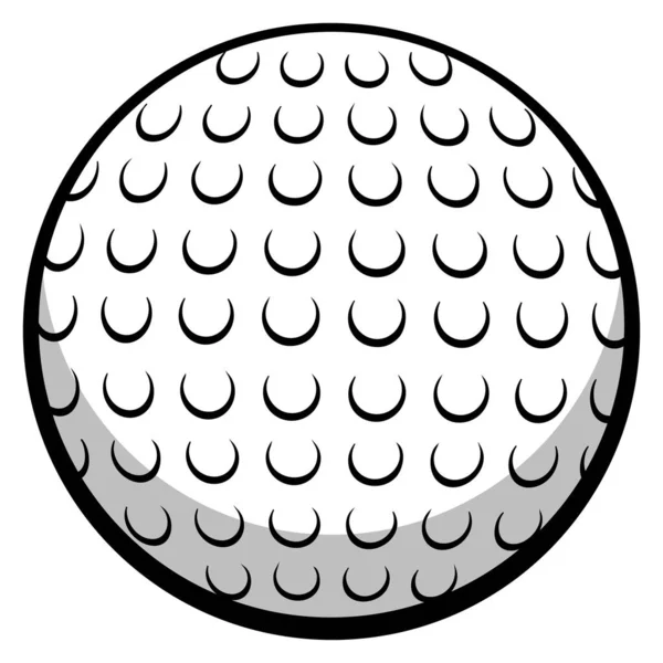 Golf Ball Cartone Animato Illustrazione Una Palla Golf — Vettoriale Stock