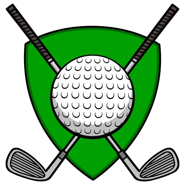 Golf Insignia Tecknad Illustration Golf Ikon — Stock vektor