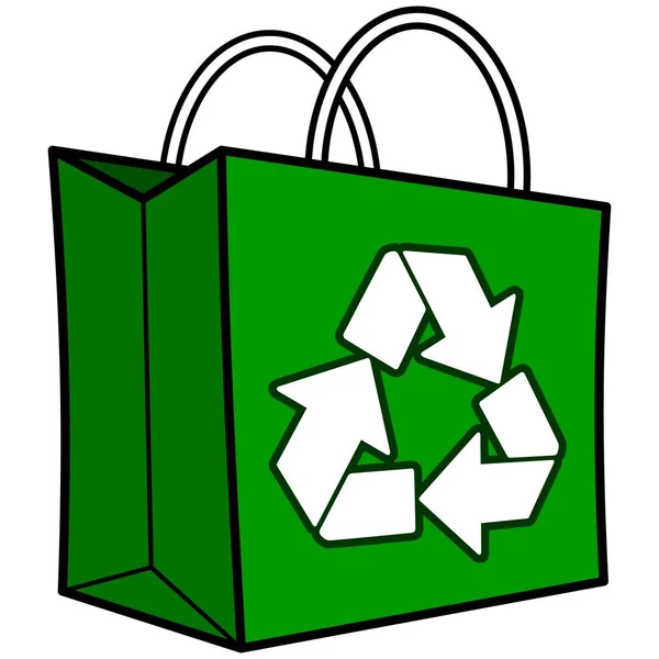 Green Recycle Bag Мультфильм Иллюстрация Green Recycle Bag — стоковый вектор