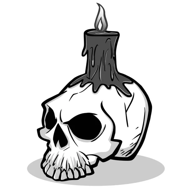 Halloween Skull Illustration Cartoon Illustration Halloween Skull — Stock Vector