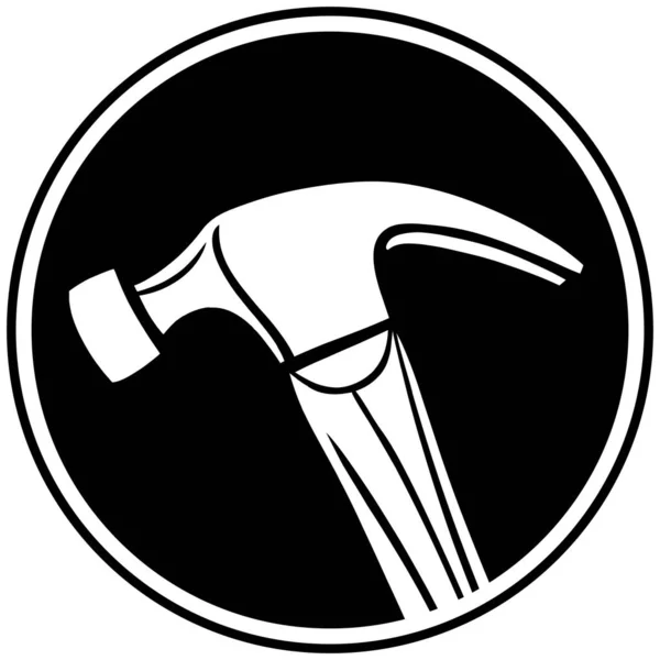Hammer Symbol Cartone Animato Illustrazione Martello Iocn — Vettoriale Stock