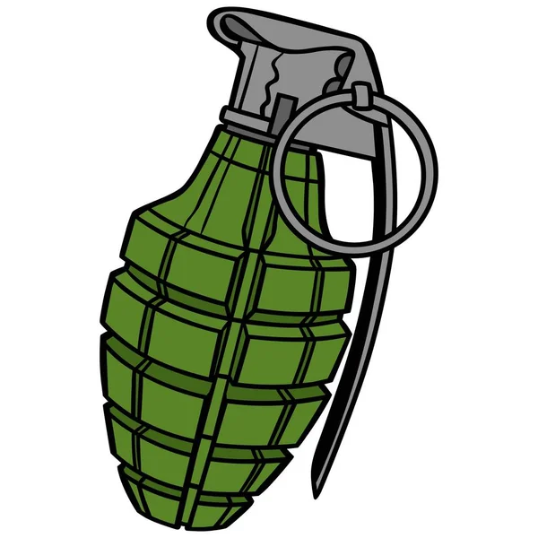 Hand Grenade Tecknad Illustration Hand Granat — Stock vektor