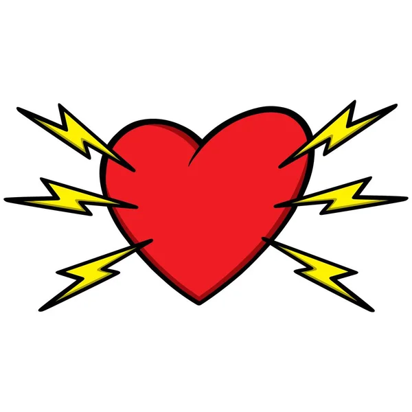Heart Attack Ilustrowana Kreskówkowa Koncepcja Ataku Serca — Wektor stockowy