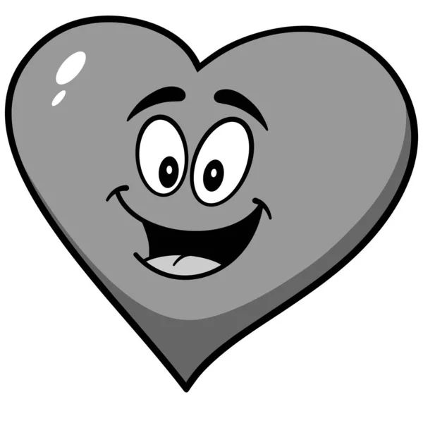 Ilustração Mascote Coração Uma Ilustração Desenho Animado Uma Mascote Coração — Vetor de Stock