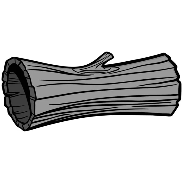 Ilustração Log Oco Uma Ilustração Desenho Animado Tronco Árvore Oca —  Vetores de Stock