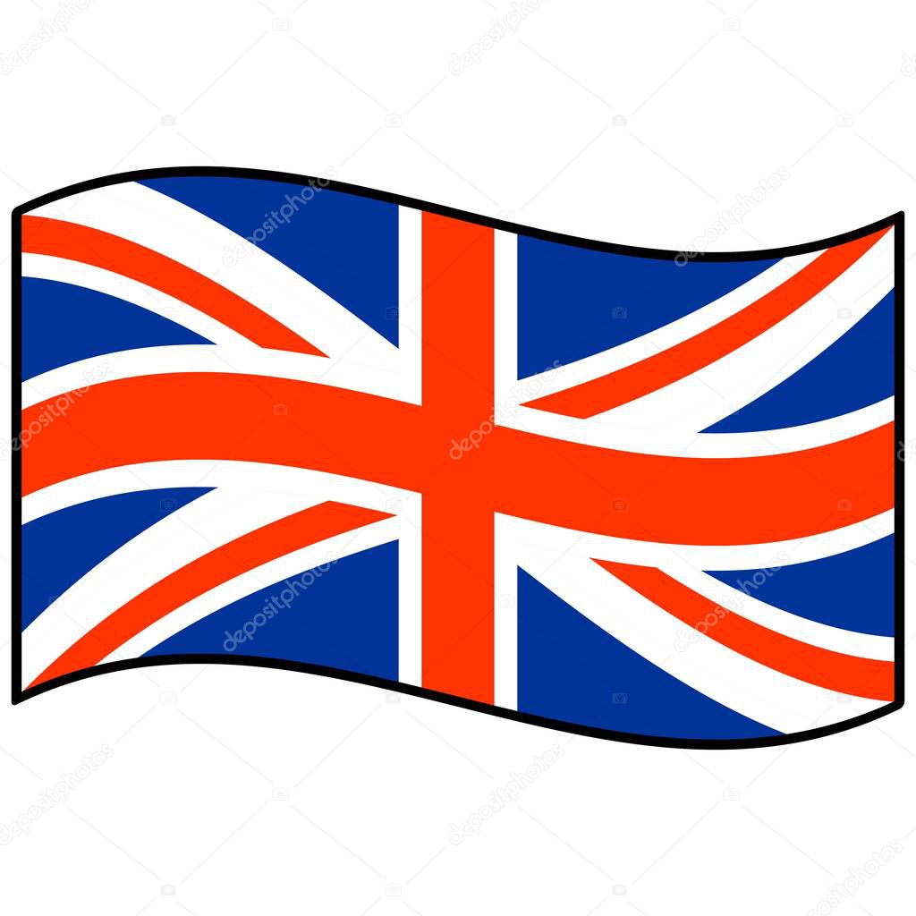 Flag of United Kingdoms - A cartoon illustration of a United Kingdom Flag.