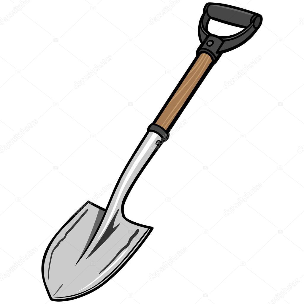 Garden Shovel - A cartoon illustration of a Garden Shovel.