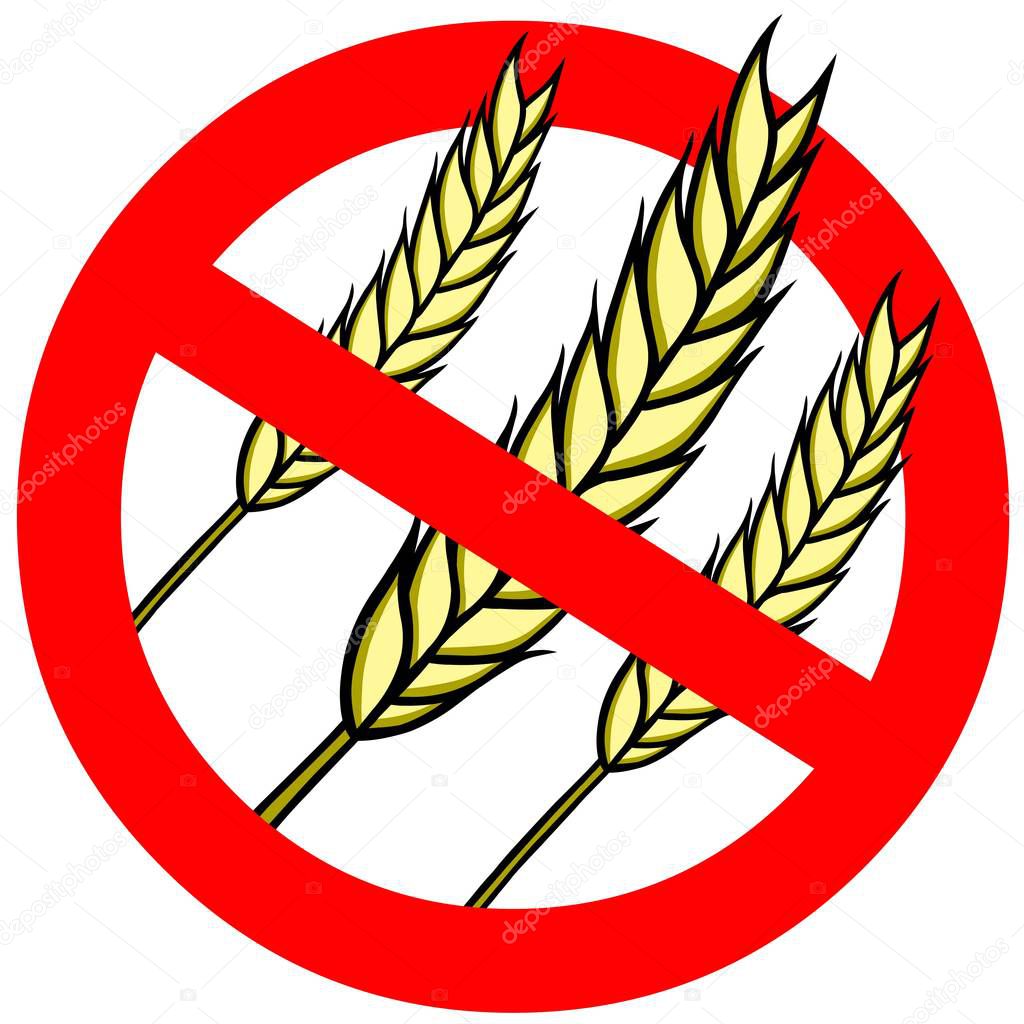 Gluten Free - A cartoon illustration of a Gluten Free sign.