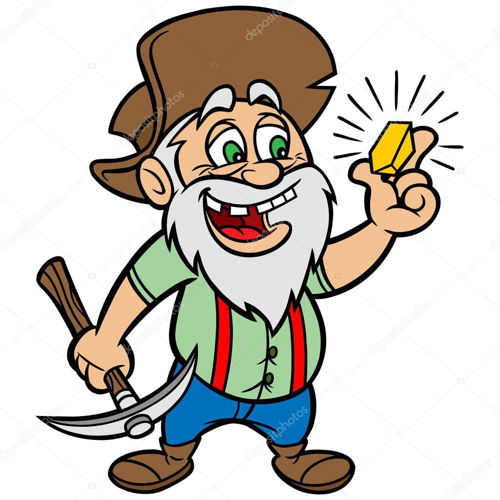 Gold - A cartoon illustration of a Gold Miner.