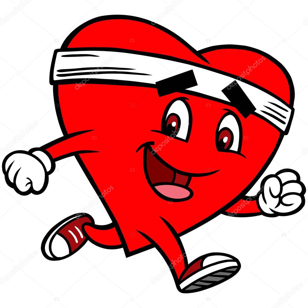 Heart Walk - A cartoon illustration of a Heart Mascot.