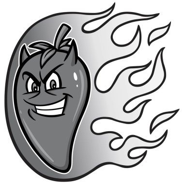 Hot Pepper İllüstrasyon - yanan bir Hot Pepper bir karikatür illüstrasyon.