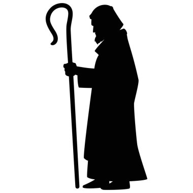 Bir Çoban Kanca ile Joseph - Bir Çoban kanca ile Joseph bir karikatür illüstrasyon.