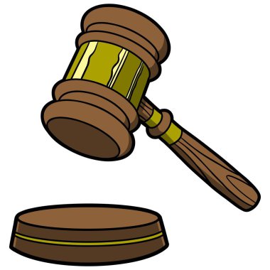 Yargıç Gavel - Yargıç Gavel bir karikatür illüstrasyon.