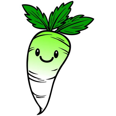 Kawaii Daikon - Kawaii Daikon bir karikatür illüstrasyon.