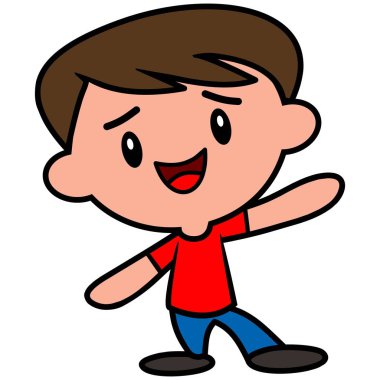 Kawaii Larry - Bir Kawaii Larry bir karikatür illüstrasyon.