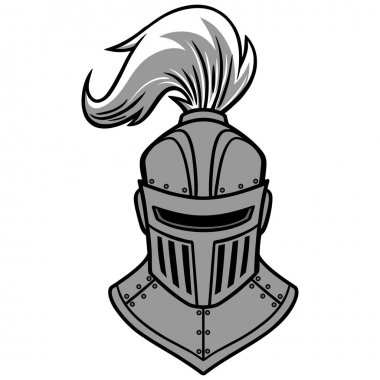 Knight Front View İllüstrasyon - Bir Knight bir karikatür illüstrasyon.